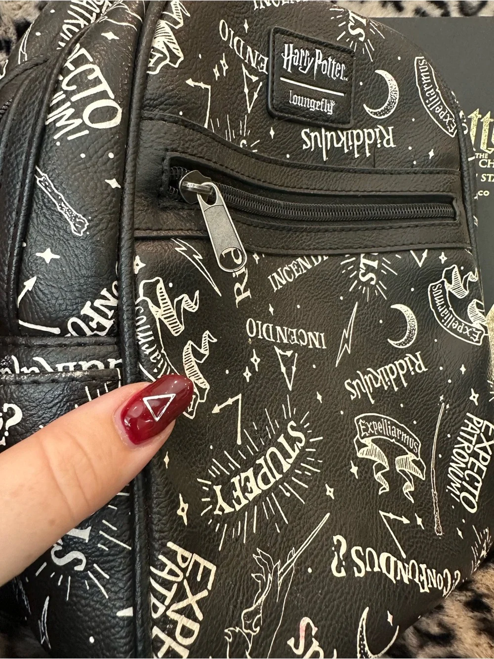 Loungefly Black Harry Potter Script Mini Backpack